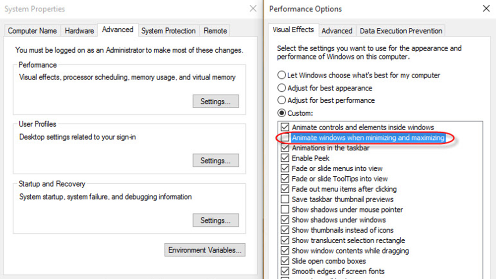 Vô hiệu hóa cửa sổ hình ảnh động trong Windows 10 Vô hiệu hóa cửa sổ hình ảnh động trong Windows 10