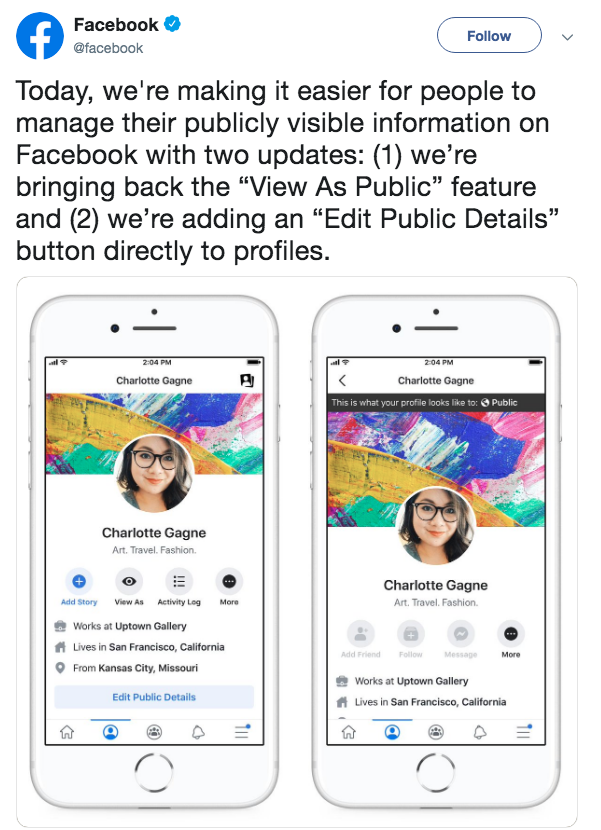 Facebook mở lại tính năng 'View as Public' sau sự cố bảo mật