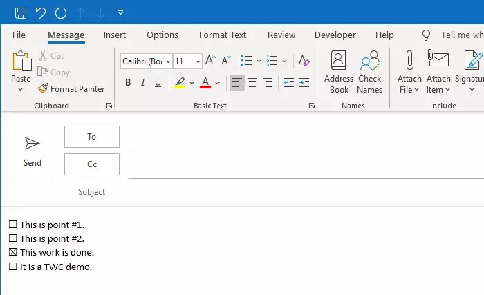 Cách chèn checkbox vào email trên ứng dụng gửi nhận mail trên Windows 10