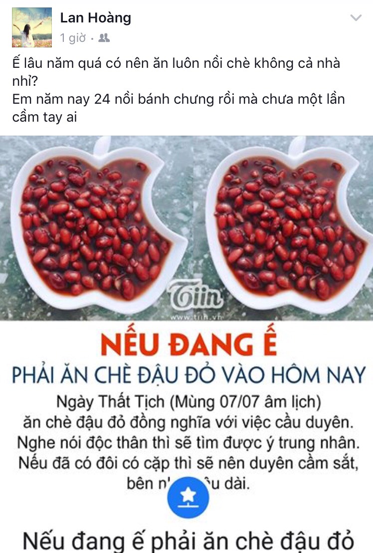 Thất Tịch tuyệt đối đừng ăn chè đậu đỏ người yêu không có lại còn dính 1  nguy cơ để lại hậu quả khôn lường