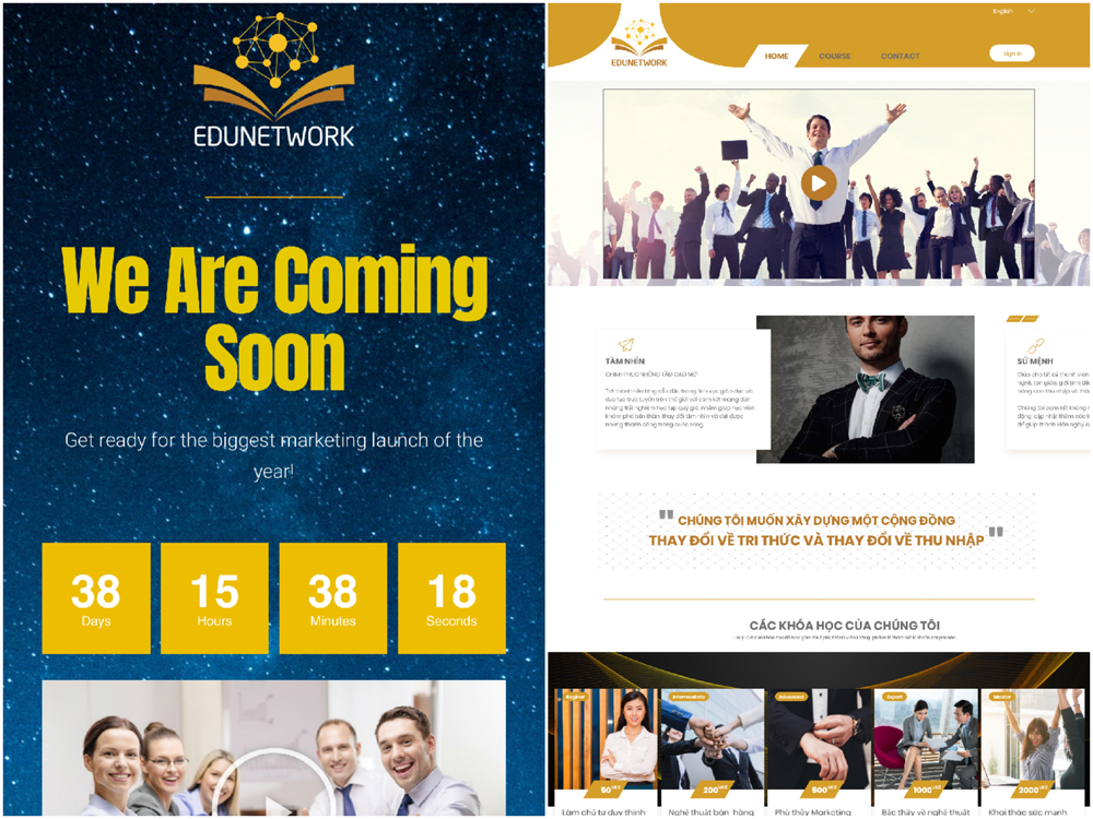 Hiện tại, trên trang chủ của Edunetwork tại địa chỉ https://edunetwork.global đã bắt đầu đếm ngược đến ngày hoạt động chính thức