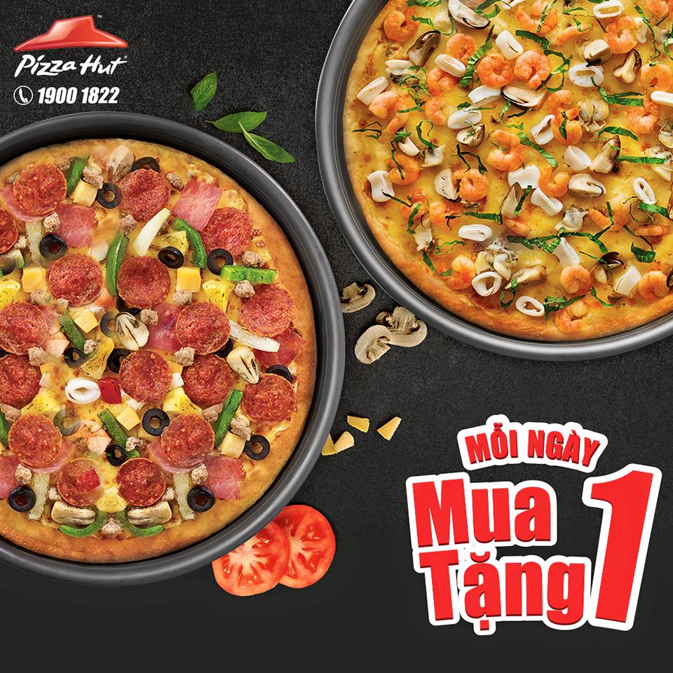 Ưu đãi Mua 1 tặng 1 dành cho mua mang về tại Pizza Hut