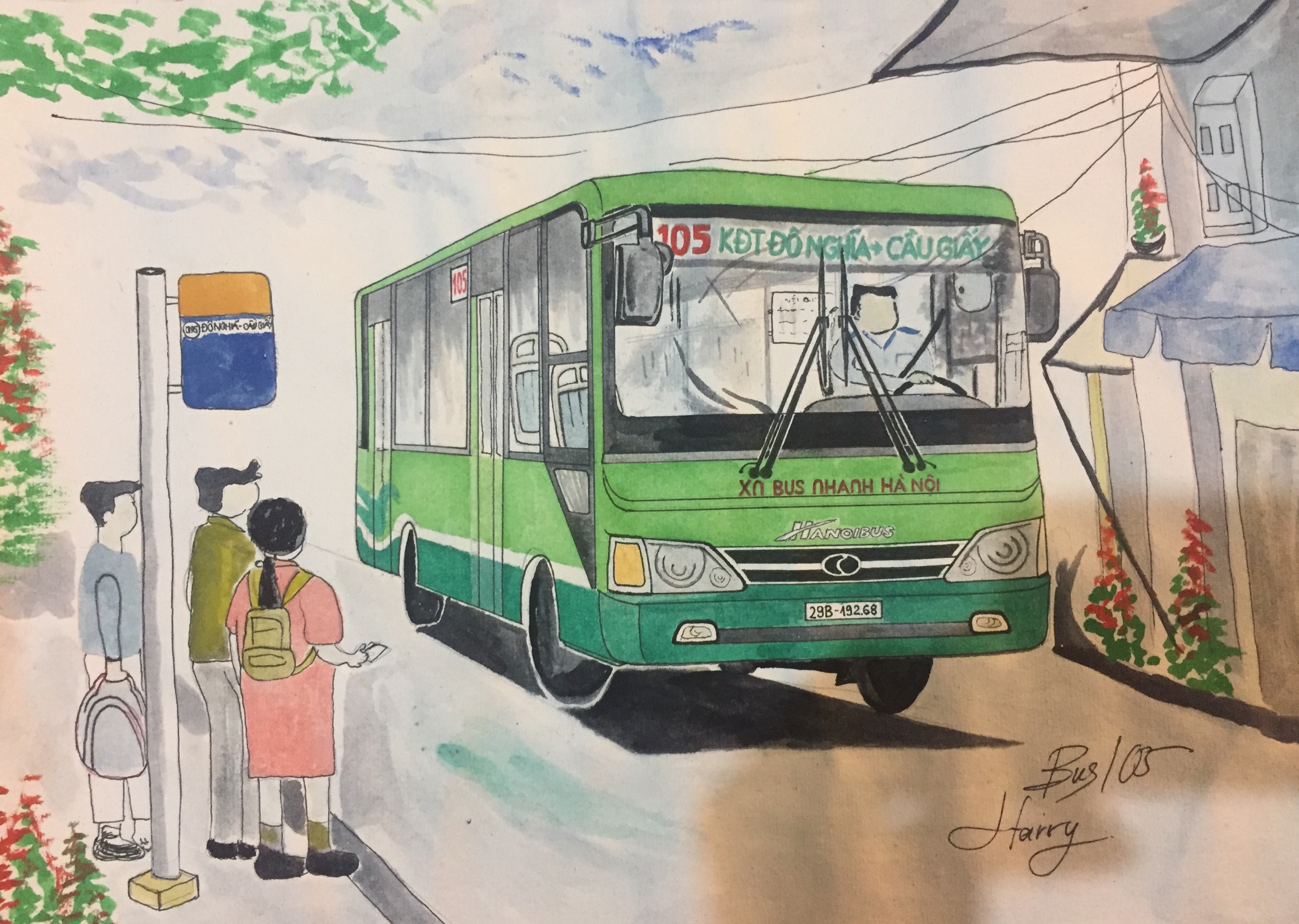 Hà Nội là một thủ đô lịch sử với nhiều địa điểm nổi tiếng, trong đó có xe buýt. Thưởng thức tranh vẽ xe buýt Hà Nội sẽ đưa bạn vào một hành trình khám phá vẻ đẹp cổ kính của thành phố.