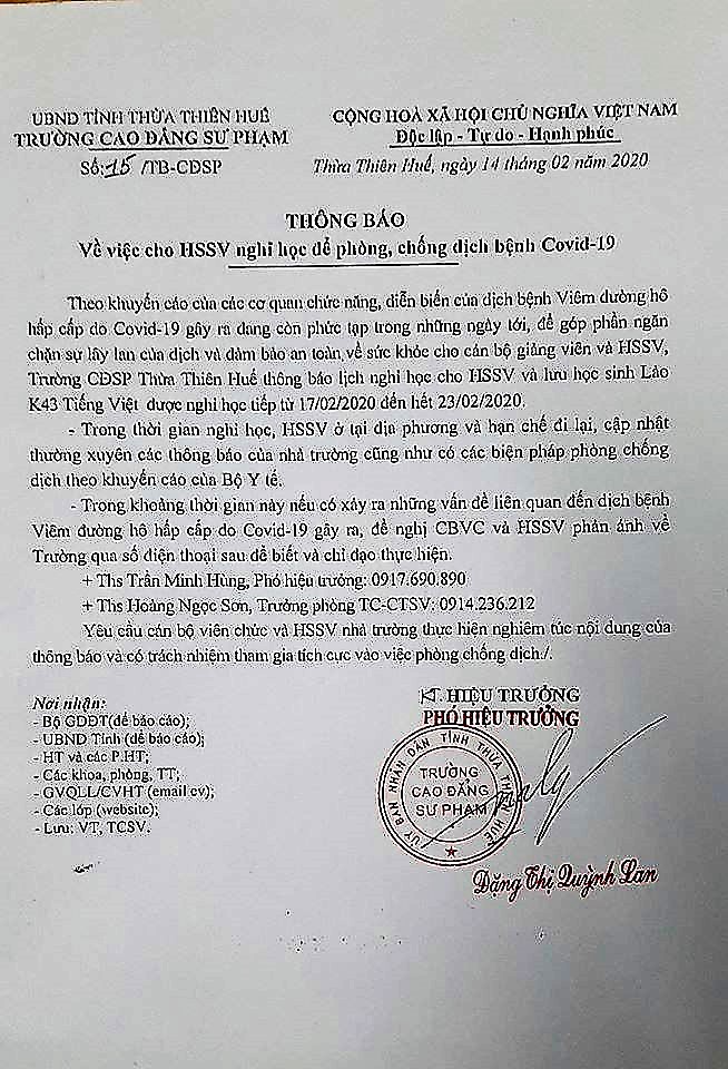 Trường cao đẳng : Nơi 'gọi' học lại, nơi cho sinh viên nghỉ thêm vì dịch Covid-19 Trường cao đẳng : Nơi 'gọi' học lại, nơi cho sinh viên nghỉ thêm vì dịch Covid-19