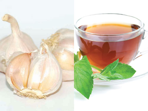 Tỏi, trà bạc hà... đều có công dụng tốt giúp phục hồi sức khỏe sau cơn say - Ảnh: Thái Nguyên - Shutterstock 