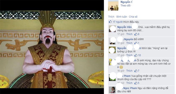 Dân tình bức xúc trước bước tượng Quốc tổ quá lố - Ảnh chụp màn hình facebook