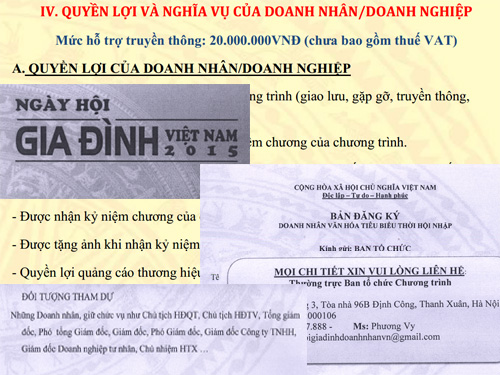 Những người thực hiện chương trình ra điều kiện cho doanh nghiệp nộp tiền để tham gia giao lưu - Ảnh: T.S