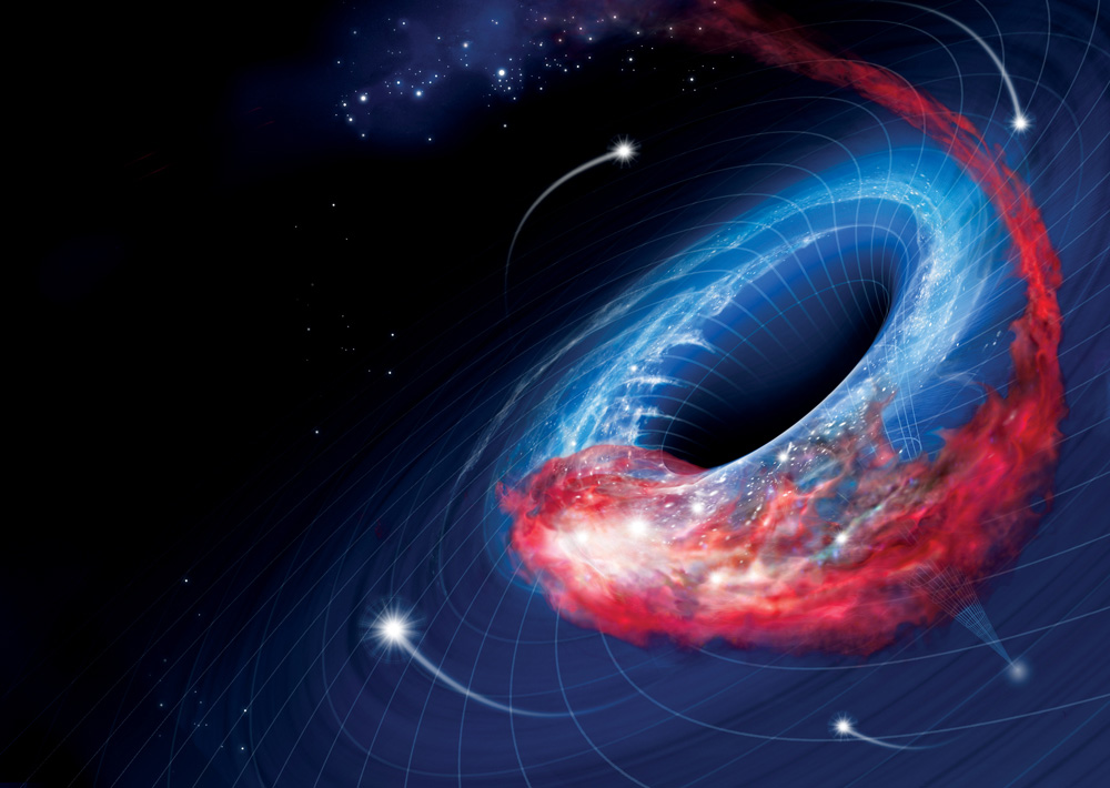 Phác họa một hố đen trong vũ trụ - Ảnh: Discovery Mag