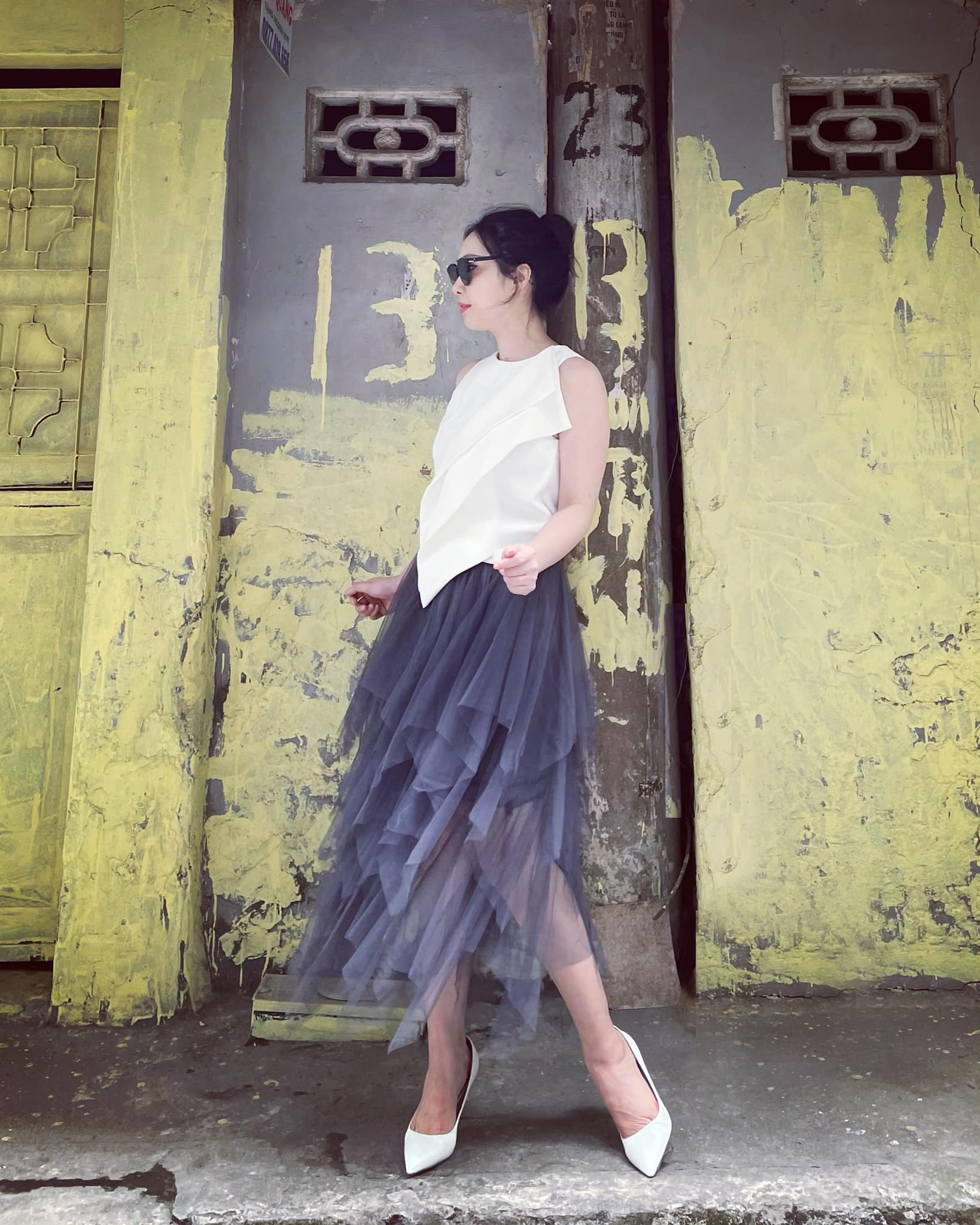 BJO274 - Chân váy midi dạo phố vải voan dáng xòe cạp chun dài qua gối –  Thời trang Pantio