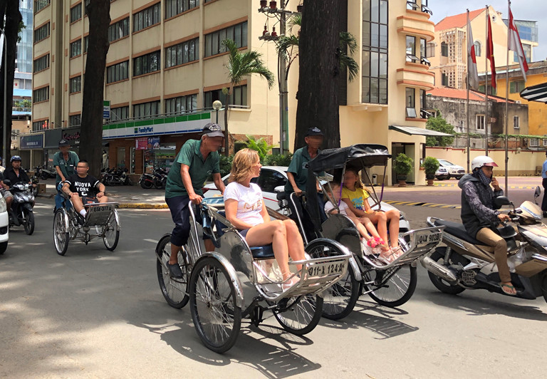 Rickshaw riding in Saigon