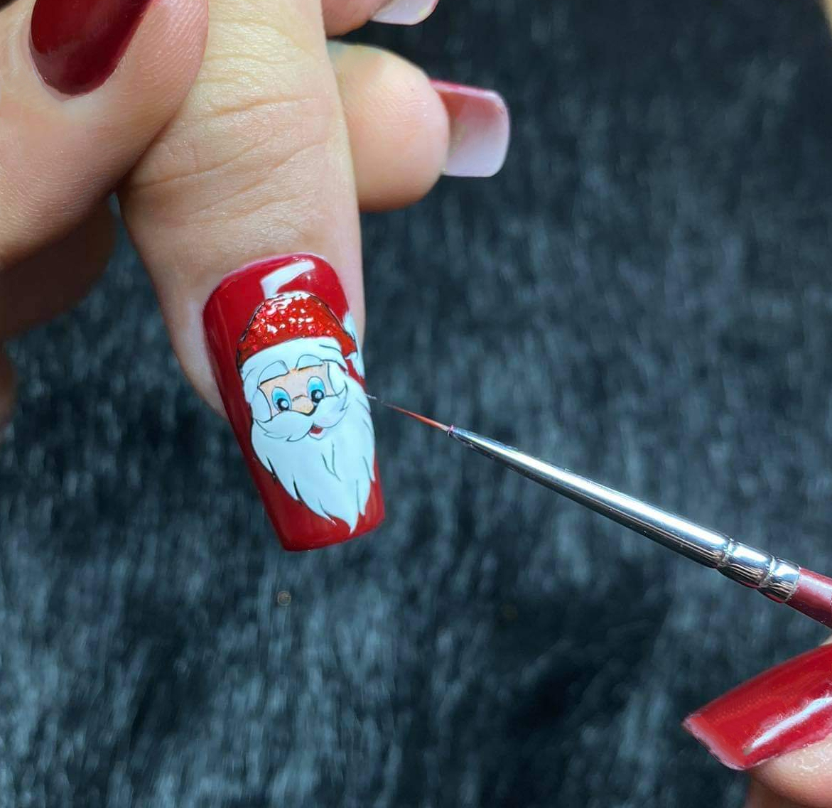 Cách vẽ mẫu nail Ông Già Noel – KellyPang Nail