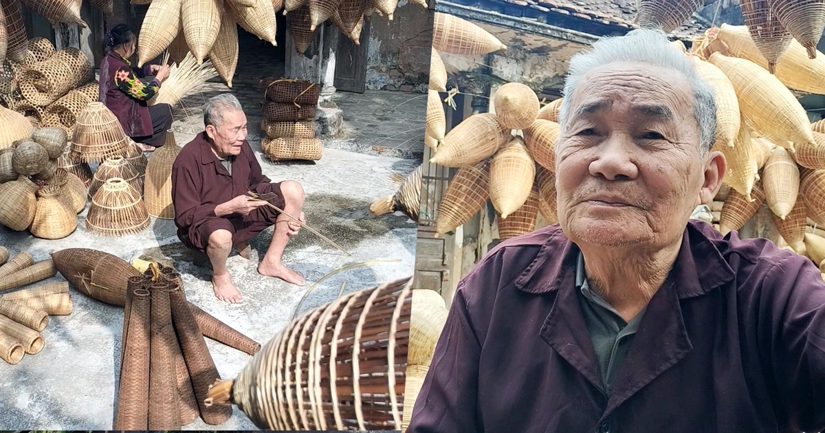 Cụ ông Lương Sơn Bạc hơn 70 năm giữ hồn nghề đan đó