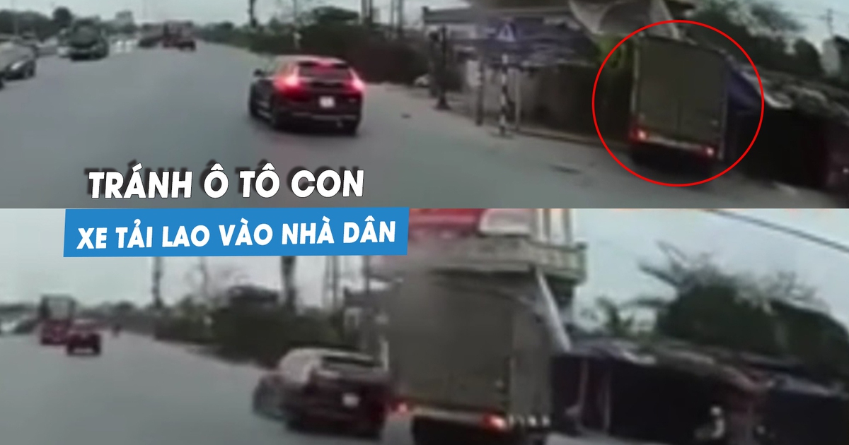 Tránh ô tô con sang đường, xe tải lao thẳng nhà dân: Tài xế nào sai?