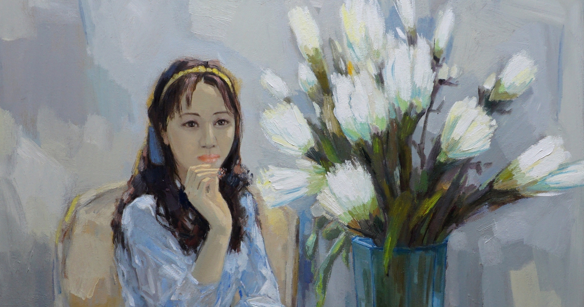 Thiếu nữ 'đẹp như tranh vẽ' trong các tác phẩm của họa sĩ Lâm Đức Mạnh