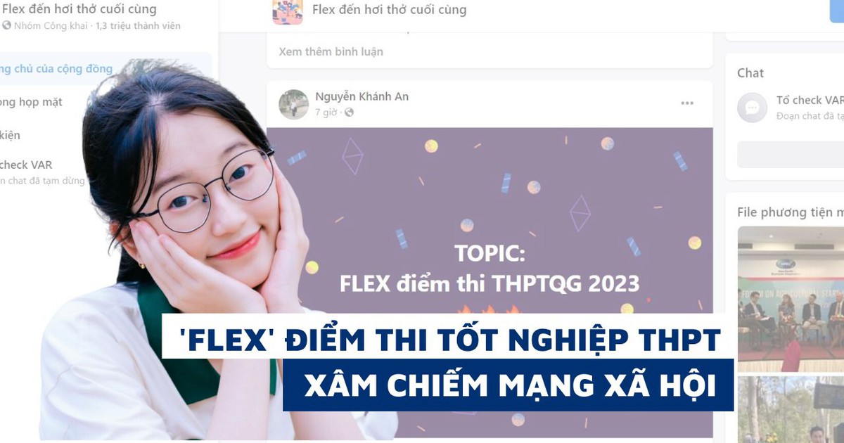 ‘Flex’ điểm thi tốt nghiệp THPT 2023 ‘xâm chiếm mạng xã hội’