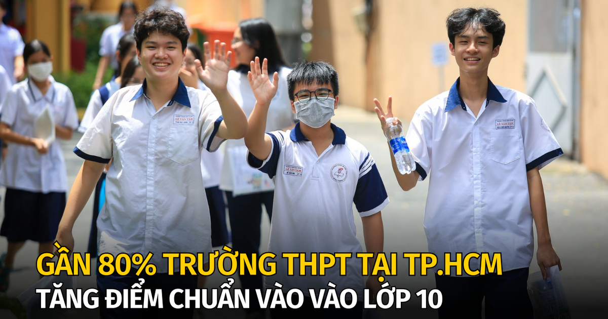 Gần 80% trường THPT tại TP.HCM tăng điểm chuẩn vào lớp 10