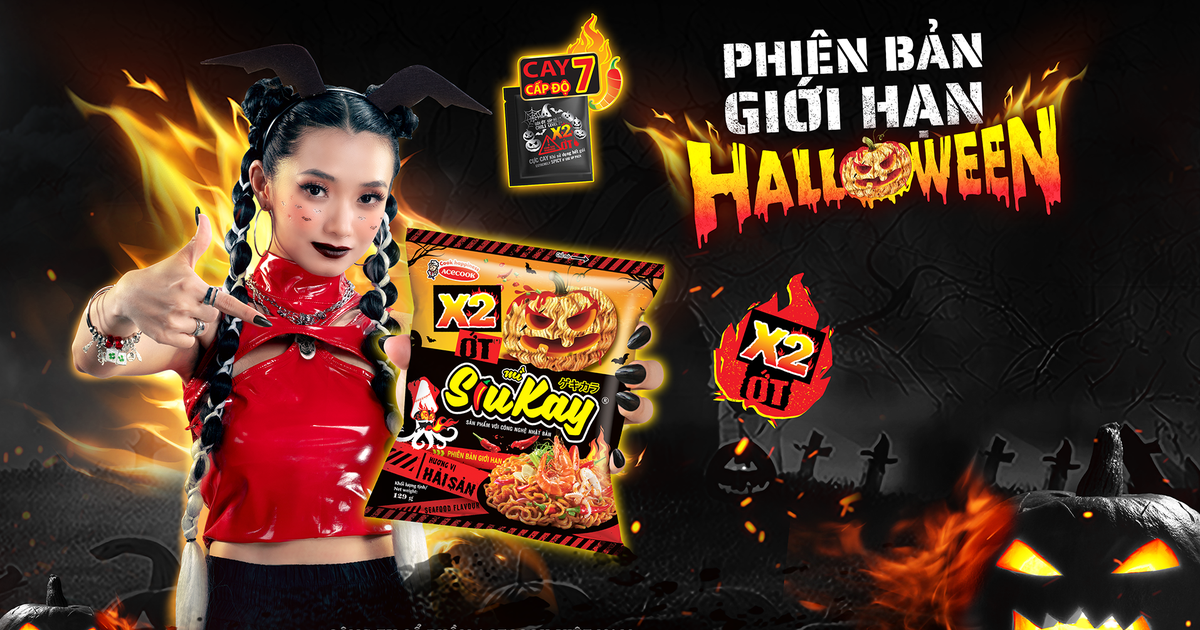 Mì SiuKay làm mưa làm gió trong mùa Halloween với phiên bản giới hạn X2 ớt