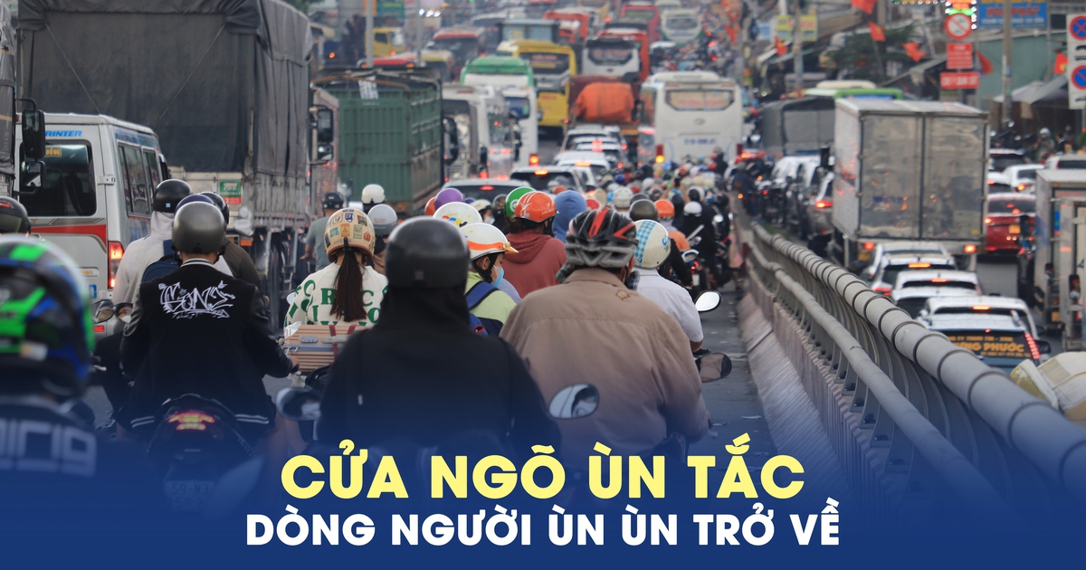 Dòng người ùn ùn trở về TP.HCM sau lễ, nhiều cửa ngõ ùn tắc