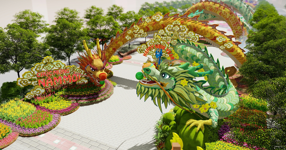 Hé lộ điểm độc đáo của linh vật rồng trên đường hoa Nguyễn Huệ Tết Giáp Thìn