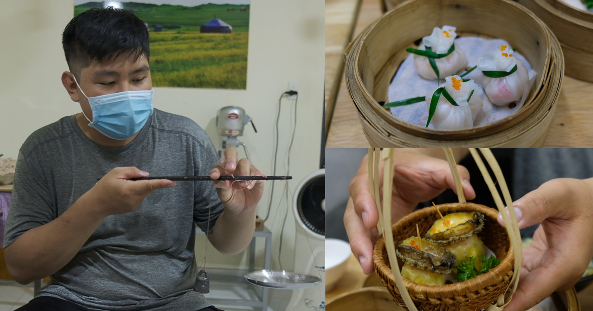 Làm dimsum bằng chiếc cân tay dùng để cân vàng của người Tiều