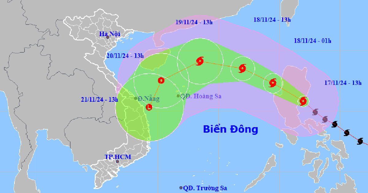 Siêu bão Man-yi sắp quét qua Philippines, hướng thẳng biển Đà Nẵng - Quảng Nam