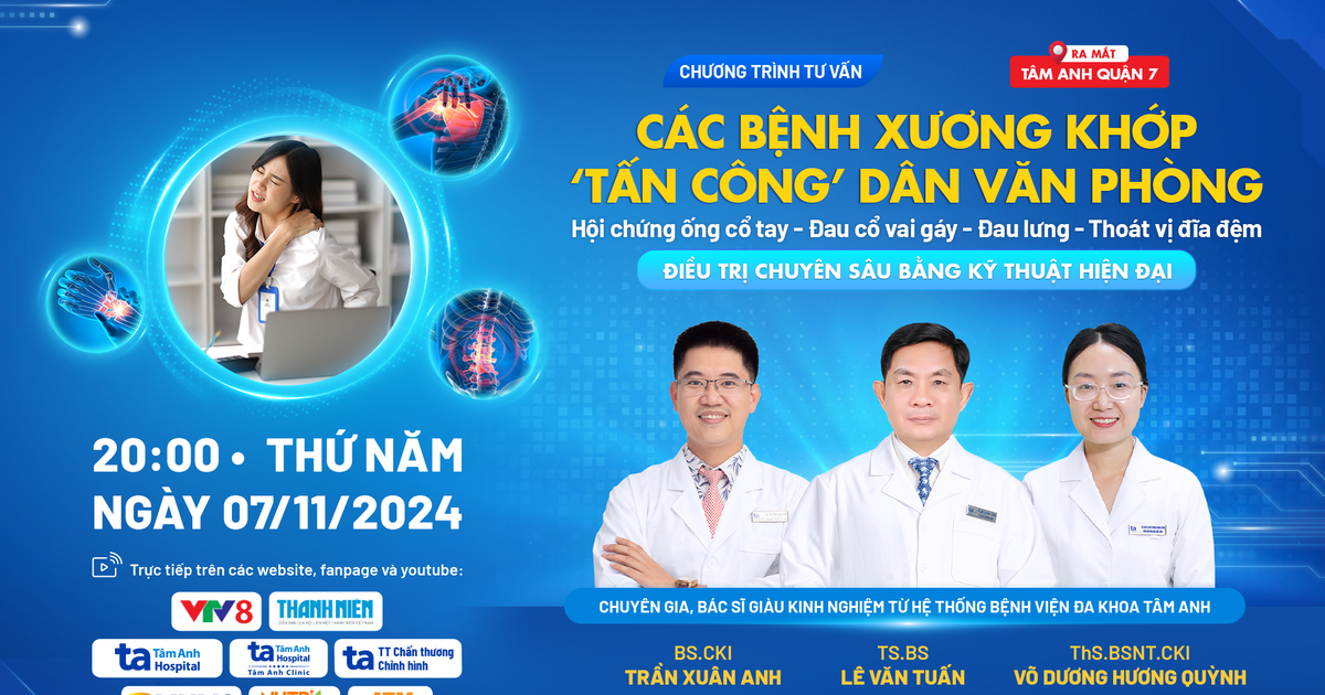 Live Tư vấn sức khỏe: Điều trị chuyên sâu các bệnh xương khớp 'tấn công' dân văn phòng