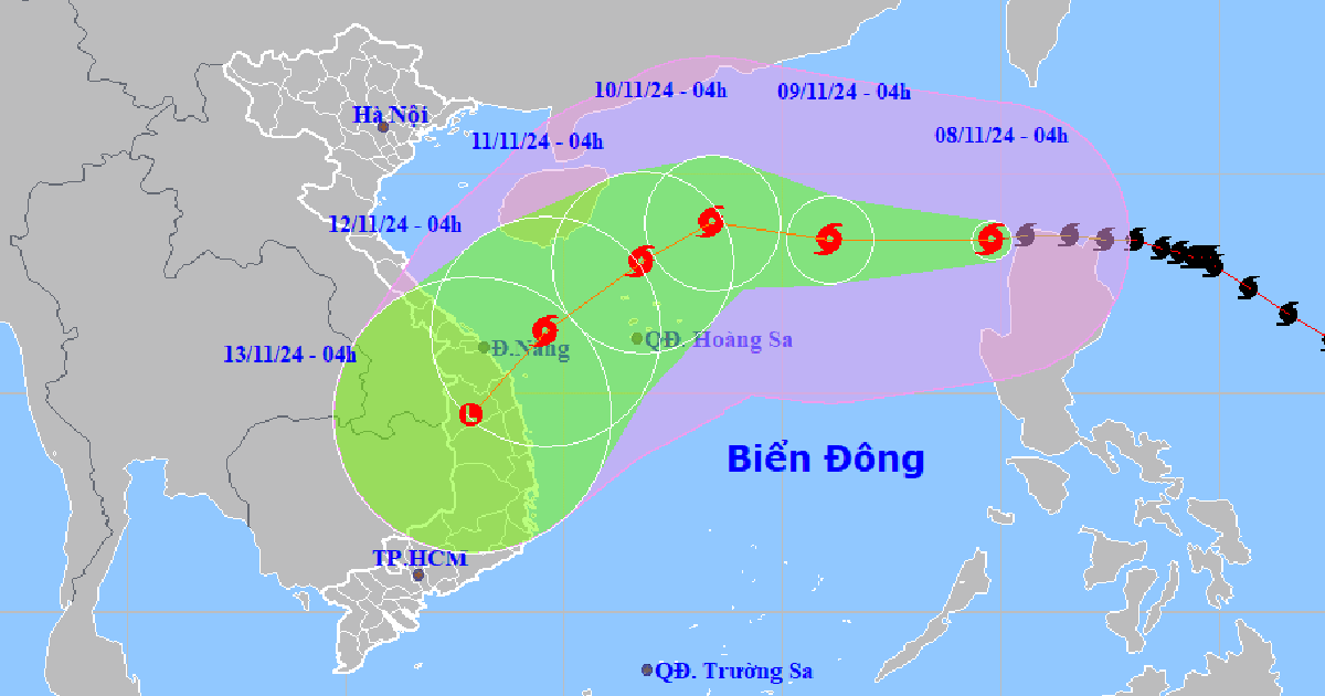 Tin tức thời tiết hôm nay 8.11.2024: Bão số 7 mạnh cấp 14 di chuyển thế nào?