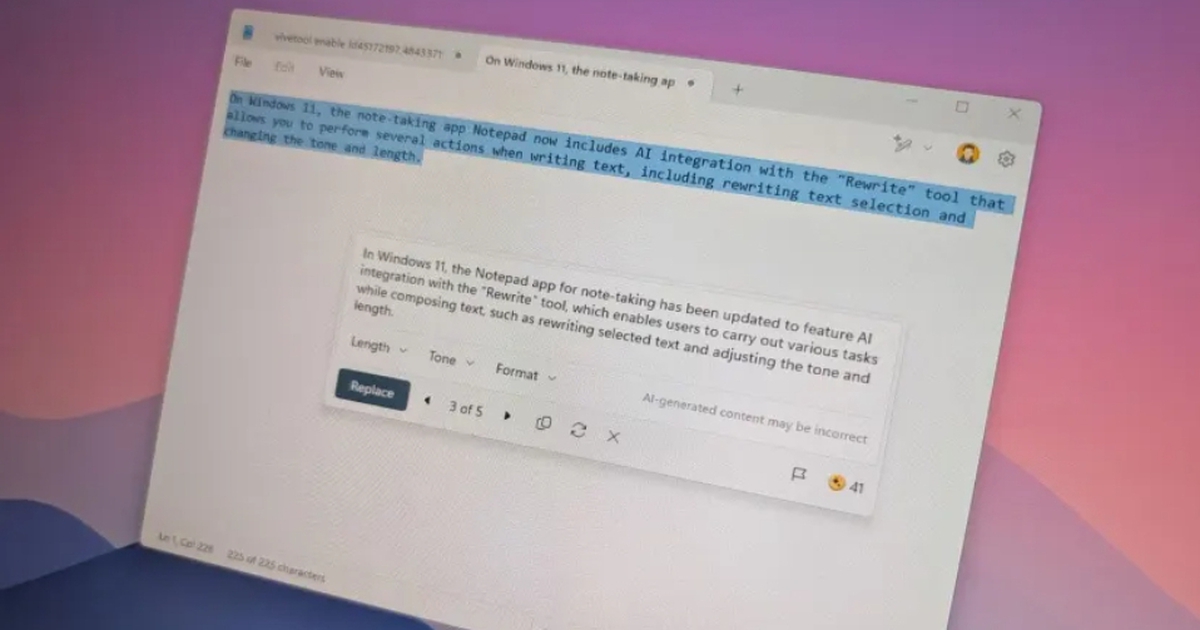 Microsoft hiện đại hóa Notepad với sức mạnh AI