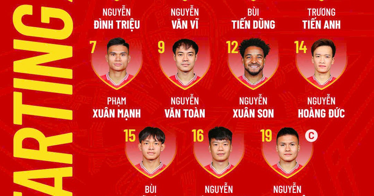 Vietnam vs Myanmar: Xuan Son and Dinh Trieu start, Tien Linh and Duy Manh reserve