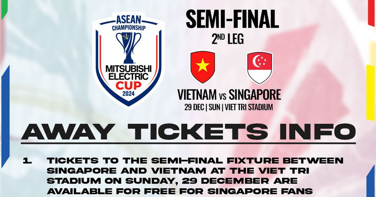 Singapore fans are given free tickets to Viet Tri Stadium: Semi-final second leg against Vietnam is hot!