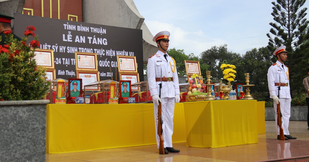 Bình Thuận tổ chức lễ an táng các liệt sĩ hy sinh trong  đợt diễn tập