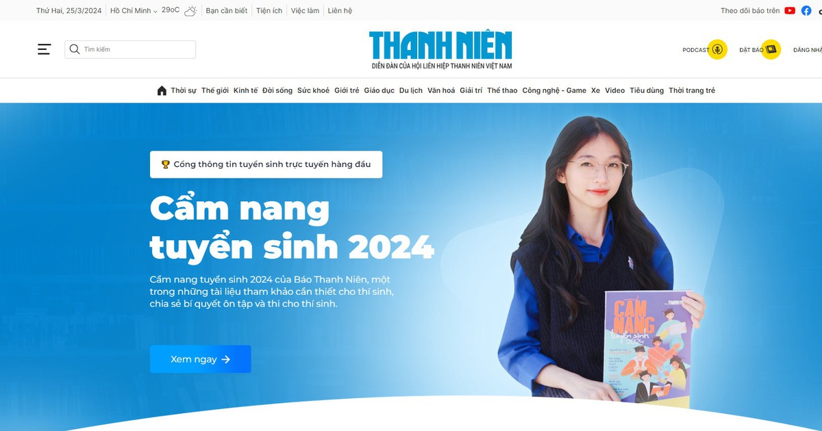 Xem 'Cẩm nang tuyển sinh 2024' phiên bản điện tử