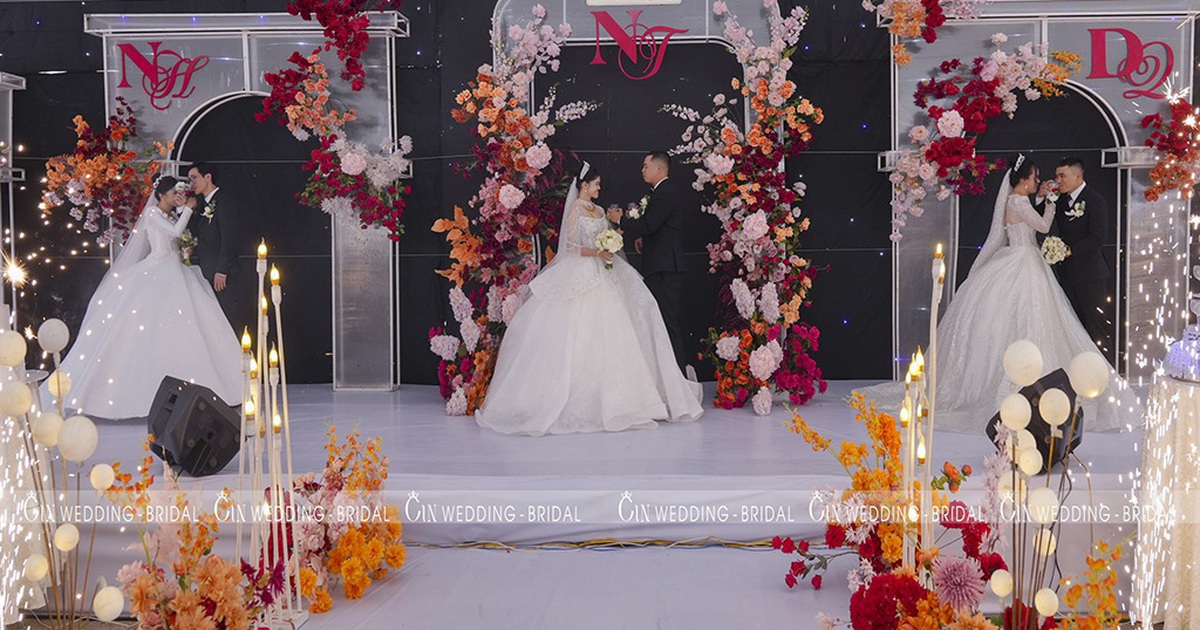 Ba chị em ruột đám cưới cùng một ngày