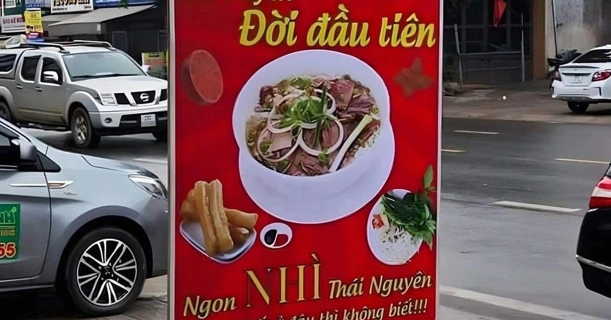 Quán phở bò ở Thái Nguyên gây 'sốt' với khẩu hiệu dí dỏm, tự nhận 'ngon nhì'