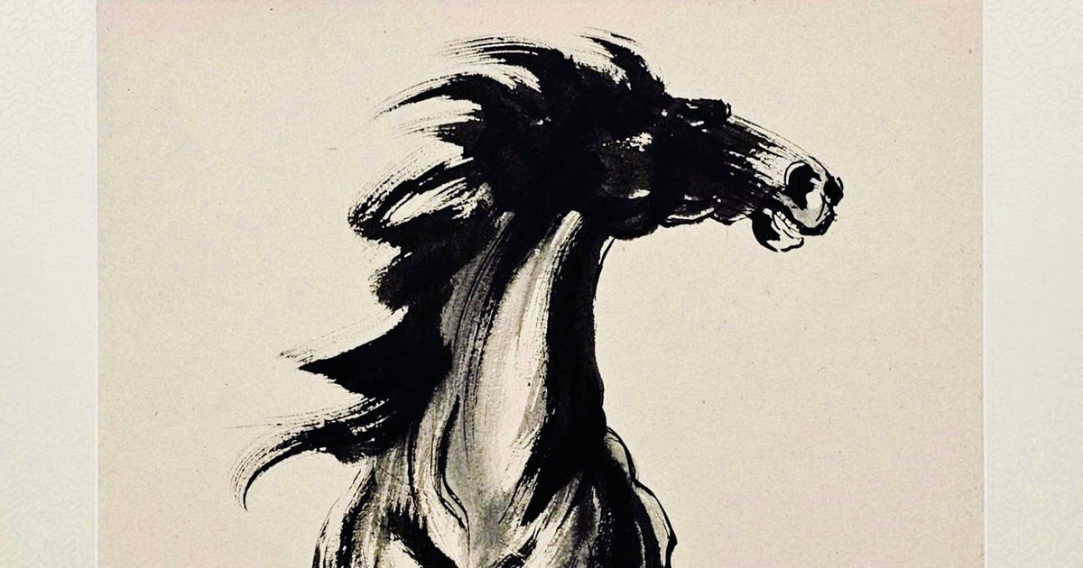 Đấu giá bức tranh 'Vó mây' của họa sĩ vẽ ngựa bậc thầy Trần Huy Đức