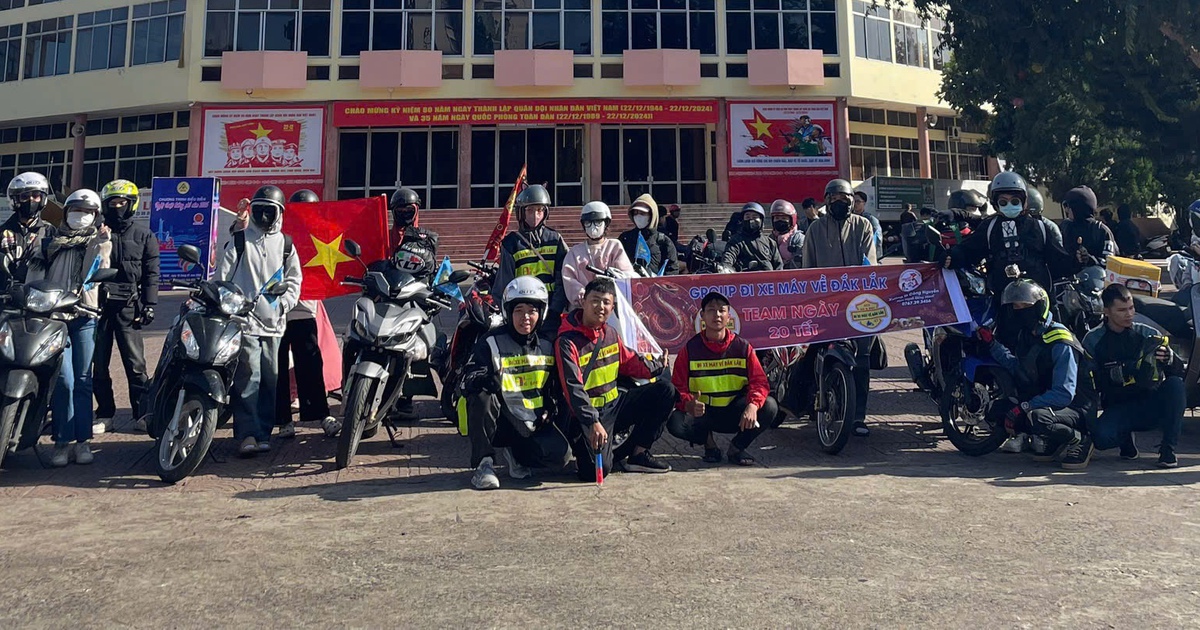 Về quê ăn tết bằng xe máy ấm áp bởi những hội nhóm đồng hương giúp nhau