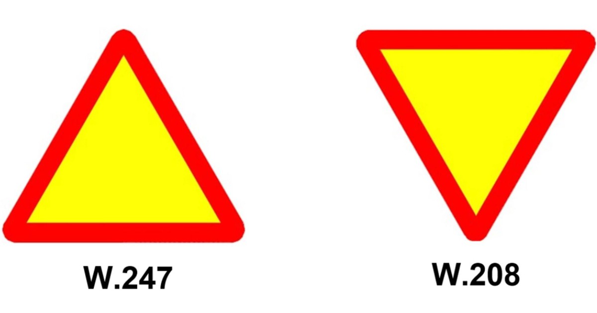 Phân biệt biển báo tam giác viền đỏ, nền vàng quay ngược chiều nhau thế nào?
