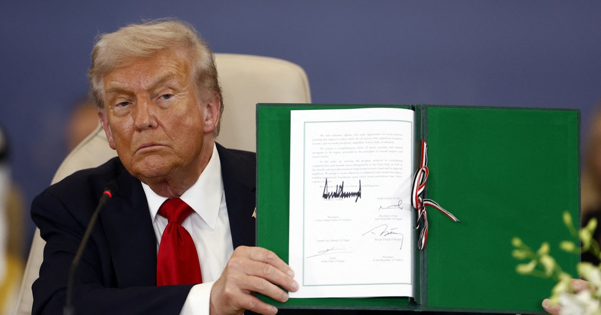 &Ocirc;ng Trump k&yacute; tuy&ecirc;n bố với l&atilde;nh đạo 3 cường quốc Trung Đ&ocirc;ng về Gaza