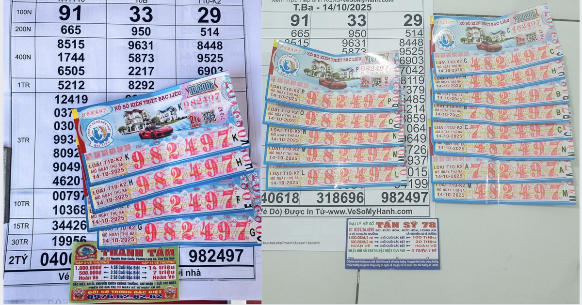 Tr&uacute;ng độc đắc xổ số miền Nam đ&agrave;i Bạc Li&ecirc;u: Người b&aacute;n tạp h&oacute;a tr&uacute;ng 5 tờ