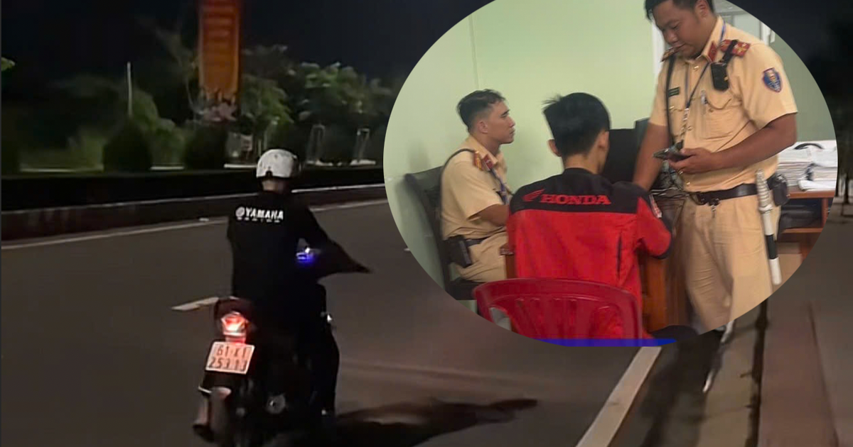 Bốc đầu xe m&aacute;y rồi nhờ vợ quay clip, nam thanh ni&ecirc;n bị CSGT tịch thu xe