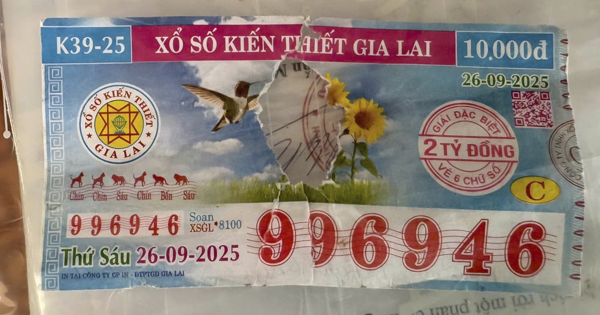 Tờ v&eacute; số tr&uacute;ng độc đắc bị r&aacute;ch: Chuyển c&ocirc;ng an gi&aacute;m định