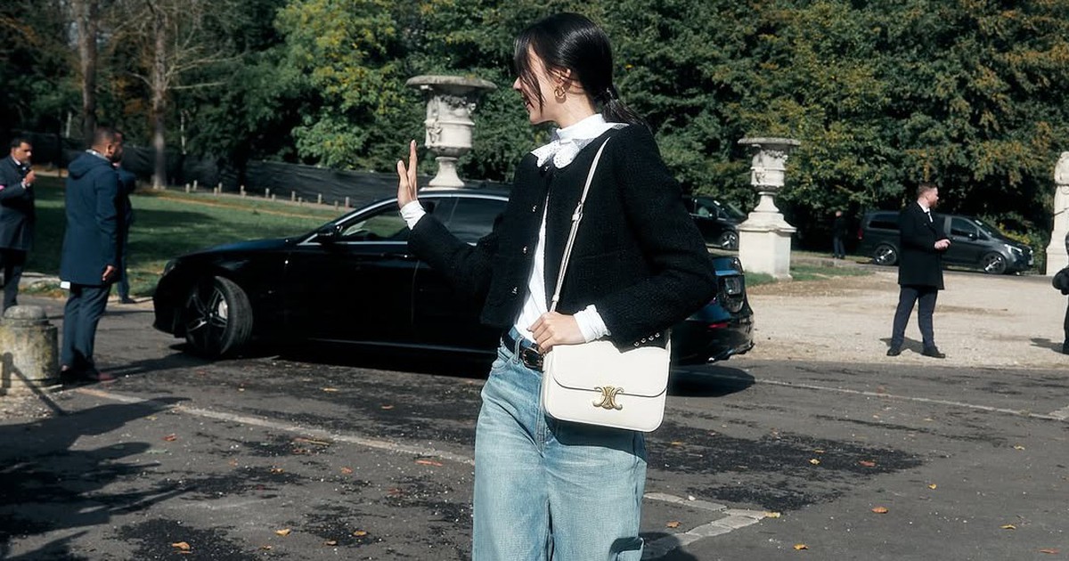 Quần jeans và áo tweed là cặp đôi ăn ý nhất mùa lạnh