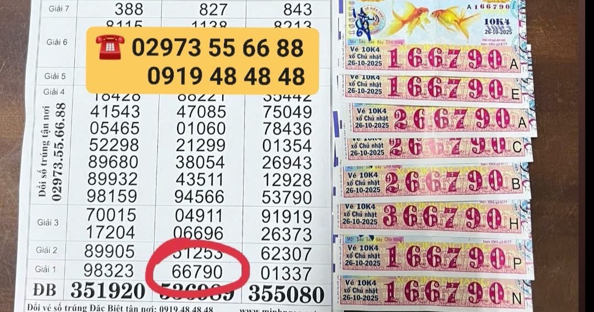 Xổ số miền Nam ng&agrave;y 26 th&aacute;ng 10: Kh&aacute;ch tr&uacute;ng 240 triệu đ&agrave;i Ki&ecirc;n Giang