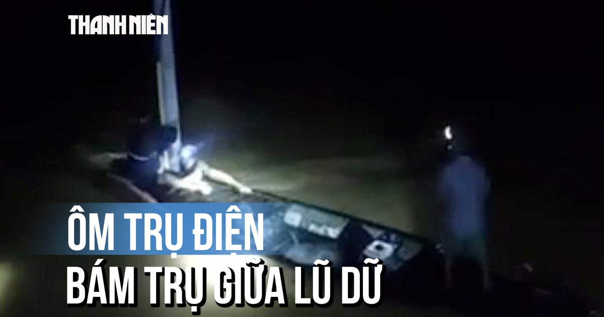 Lật ghe giữa lũ dữ, người đàn ông kiệt sức ôm trụ điện dưới chân cầu Hà Nha