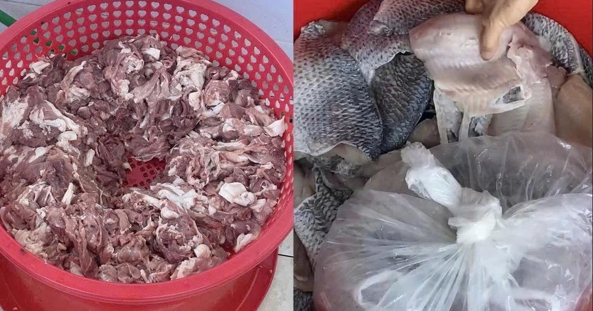 Thịt c&aacute; bốc m&ugrave;i, chảo dầu &#039;đen kịt&#039; trong bếp ăn trường học