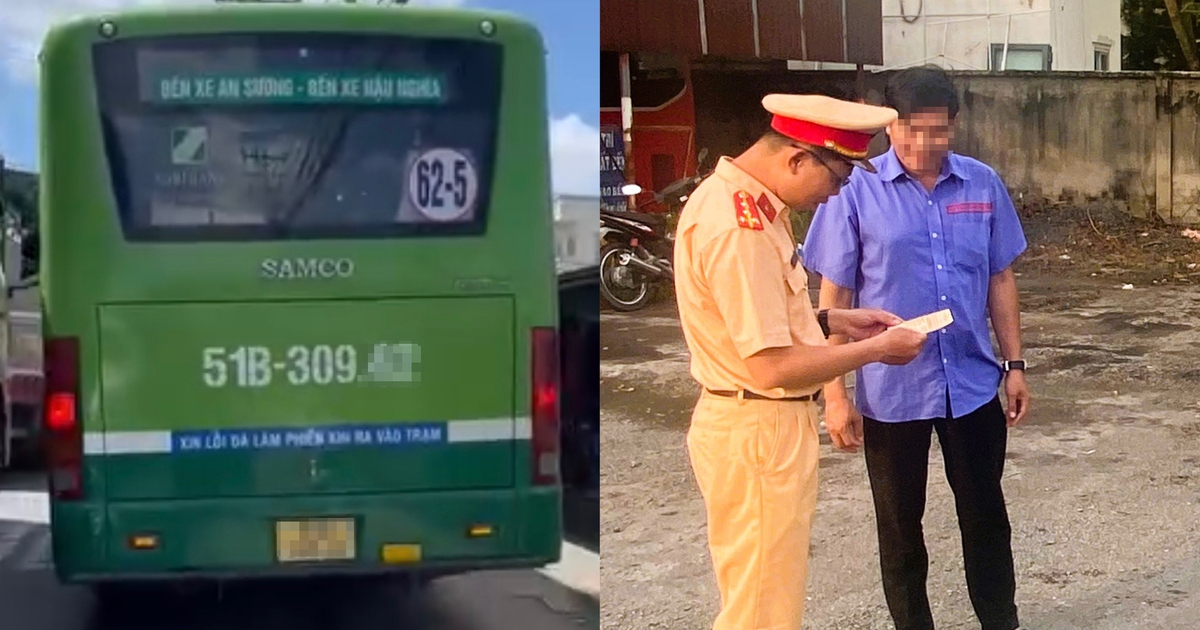 Sợ trễ giờ, t&agrave;i xế xe bu&yacute;t đi kiểu &#039;nửa vời&#039; bị CSGT phạt 7 triệu