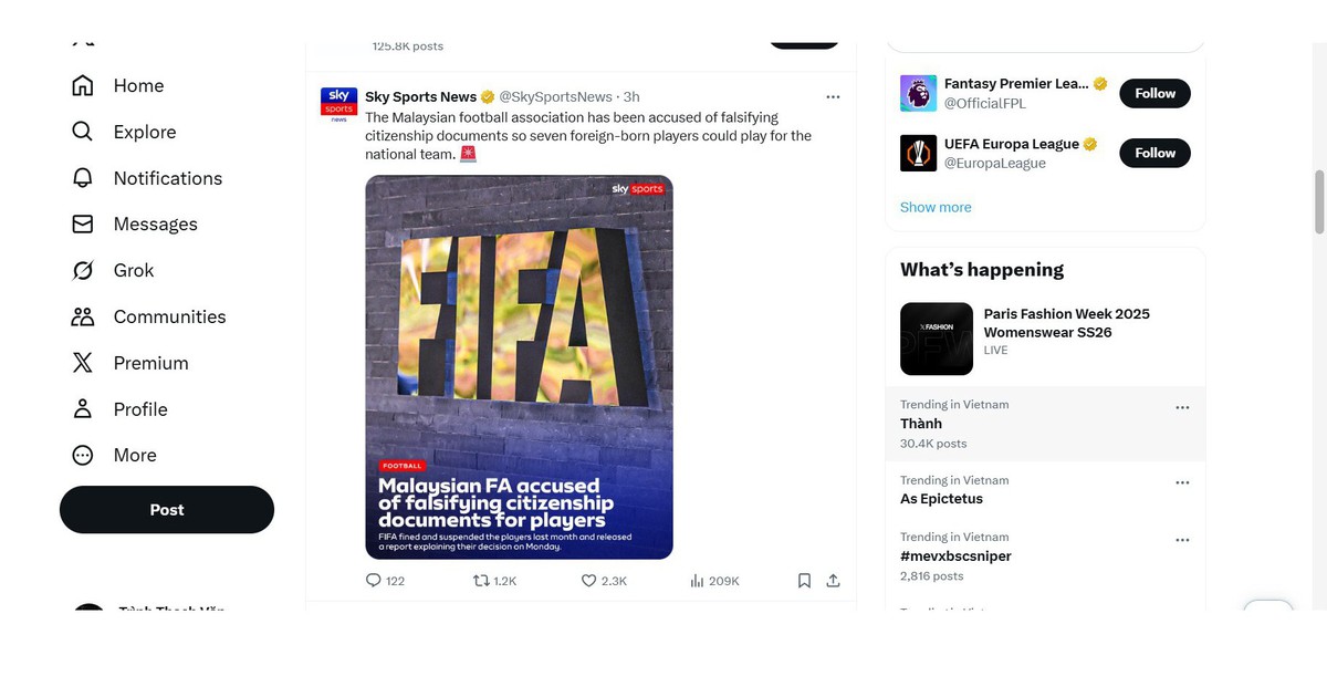 L'Equipe và Sky Sports bất ngờ lên tiếng vụ nhập tịch lậu: Bóng đá Malaysia hoảng loạn