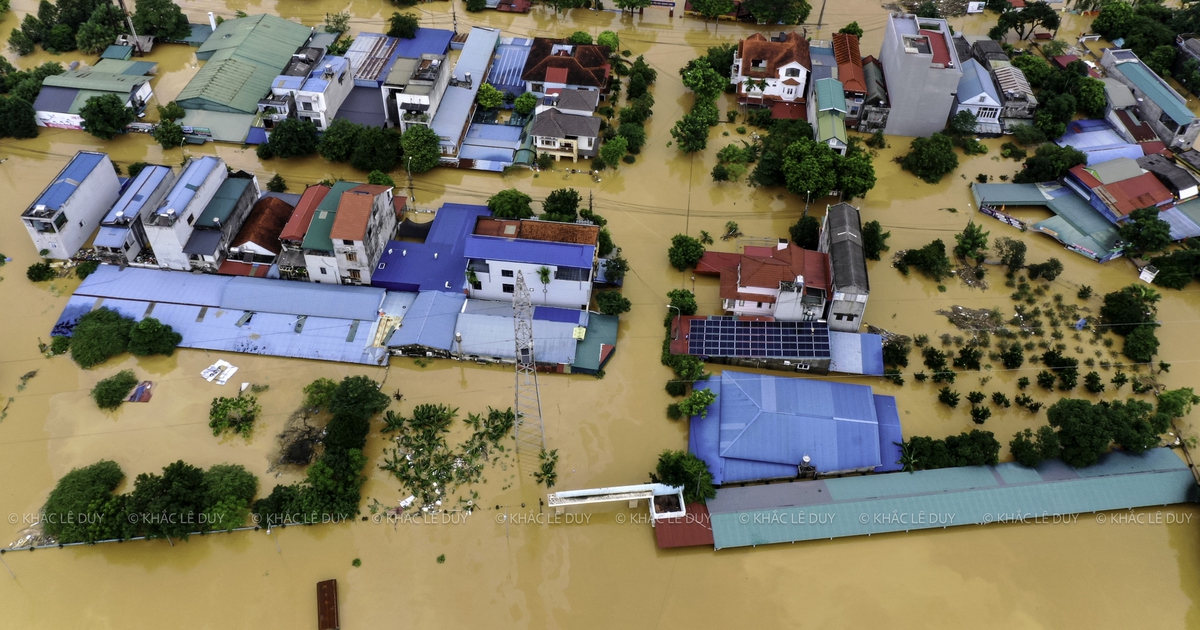 Lũ lịch sử ở Th&aacute;i Nguy&ecirc;n: Ảnh từ tr&ecirc;n cao, nước ngập bủa v&acirc;y khắp nơi