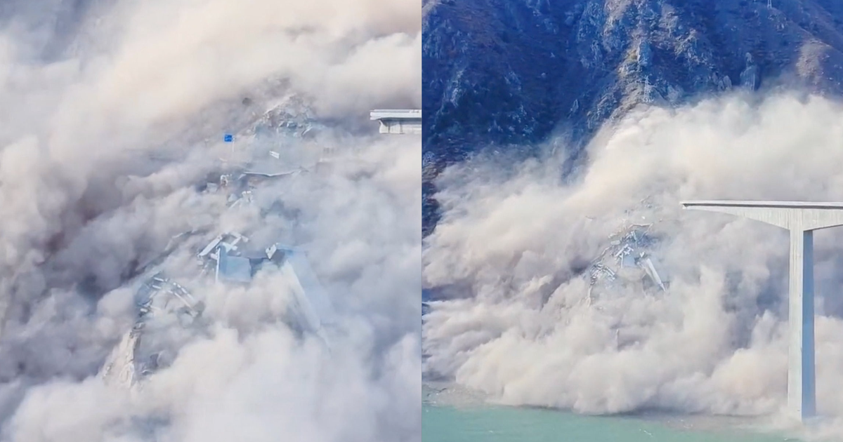 Trung Quốc: Cầu vượt cao tốc mới kh&aacute;nh th&agrave;nh sập do lở đất