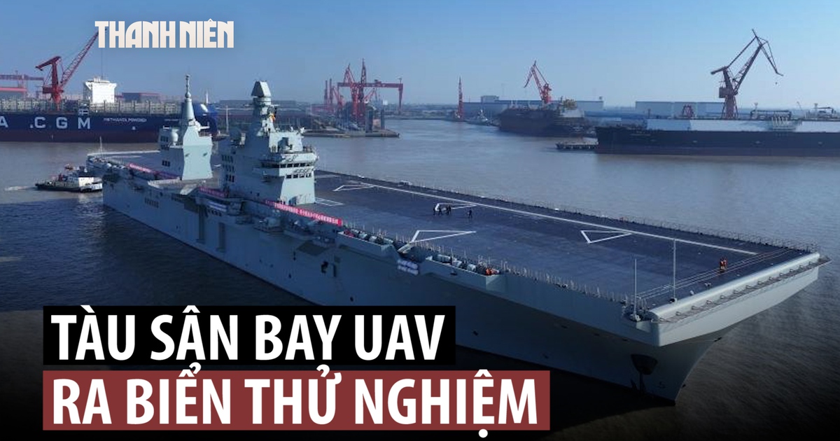 Xem Trung Quốc đưa tàu sân bay UAV đầu tiên ra biển thử nghiệm